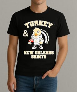 Turkey And New Orleans Saints Football Nfl Happy Thanksgiving Shirt