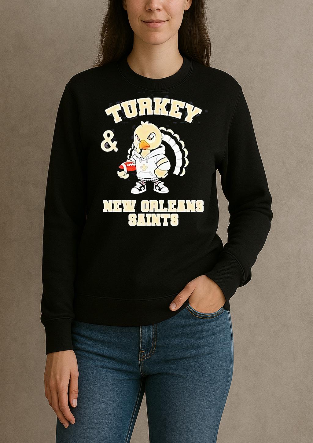 Turkey And New Orleans Saints Football Nfl Happy Thanksgiving Shirt sweater