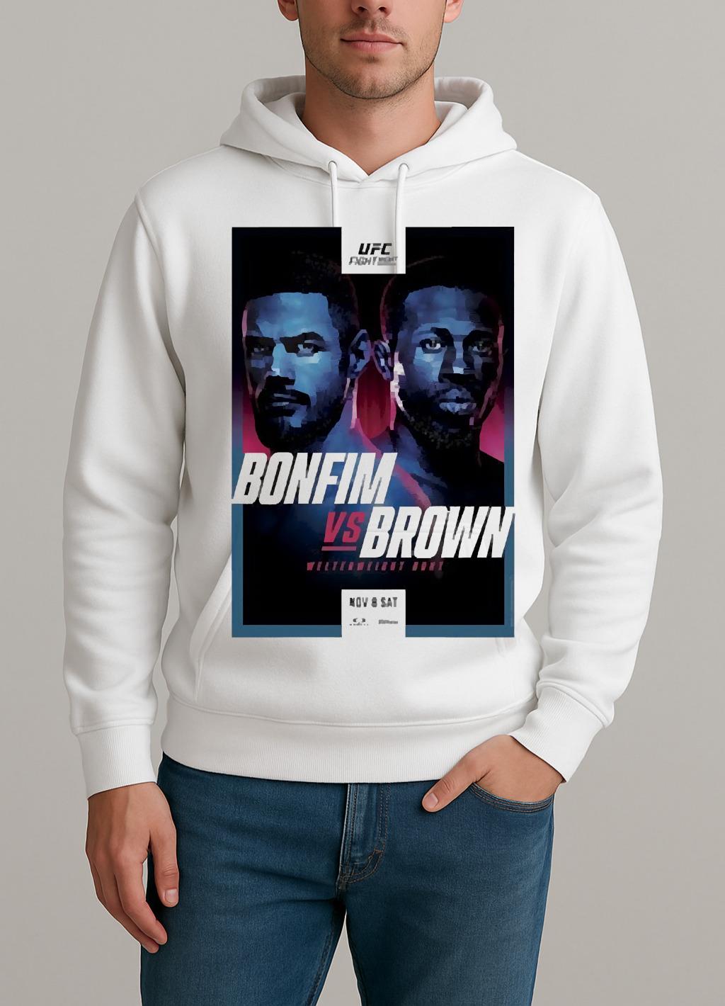Ufc Fight Night Bonfim Vs Brown Autographed Event Premium Unisexhoodie