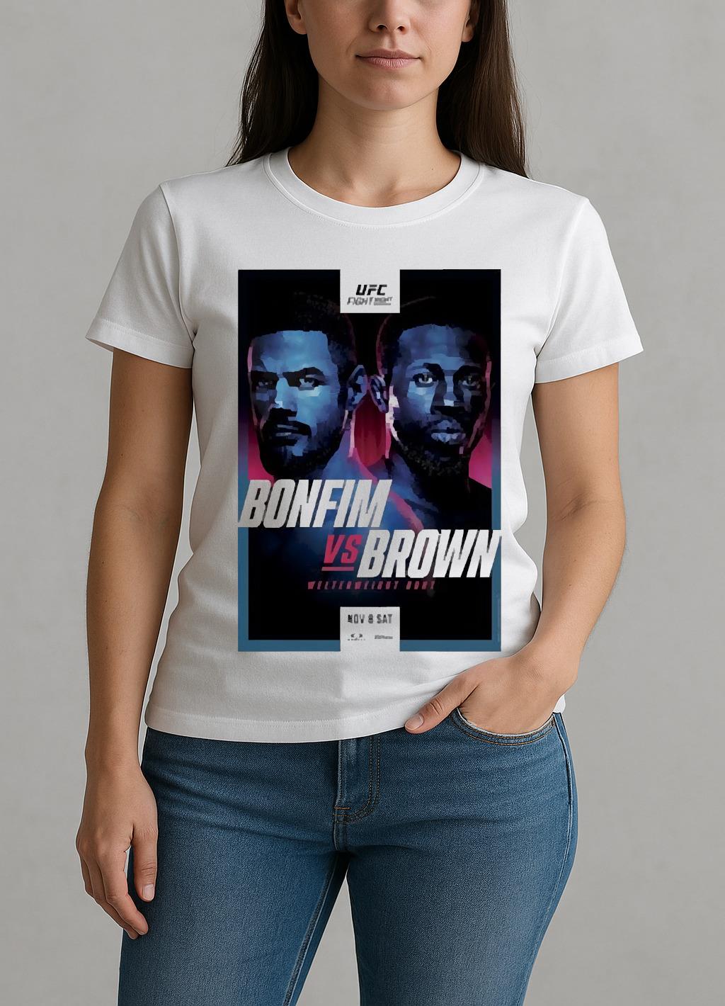 Ufc Fight Night Bonfim Vs Brown Autographed Event Premium W-tee