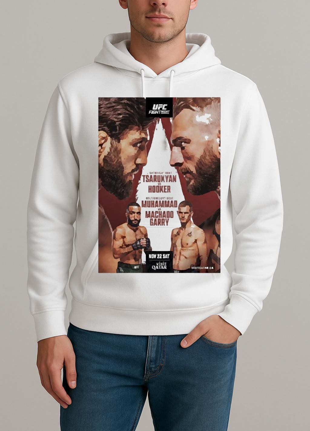 Ufc Fight Night Tsarukyan Vs Hooker Autographed Event Premium Unisexhoodie