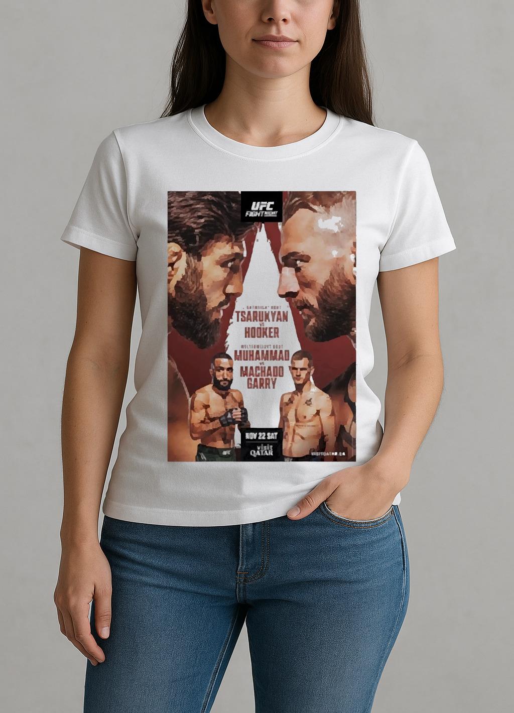 Ufc Fight Night Tsarukyan Vs Hooker Autographed Event Premium W-tee