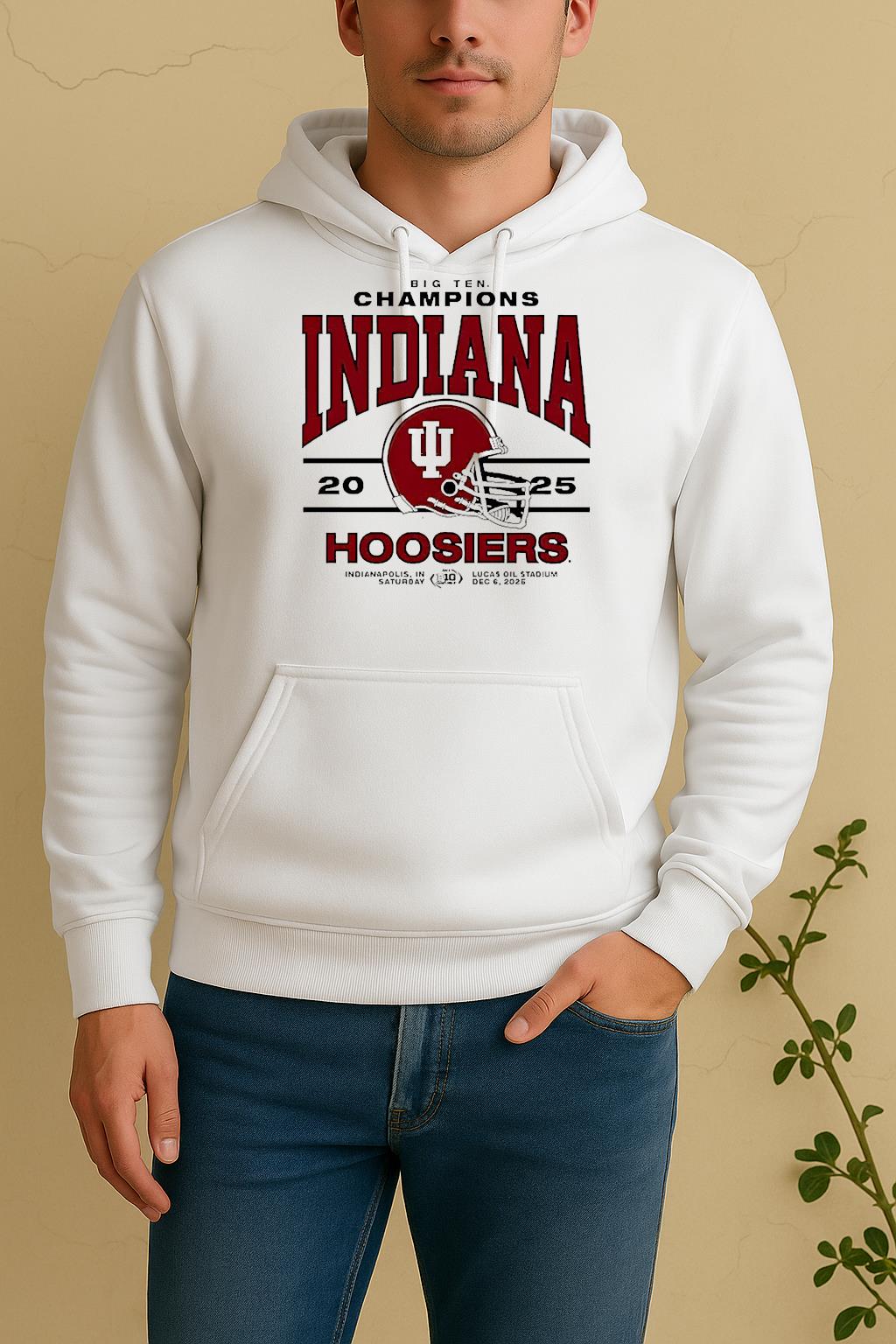2025 Big Ten Conference Champions Indiana Hoosiers Helmet Unisex Hoodie