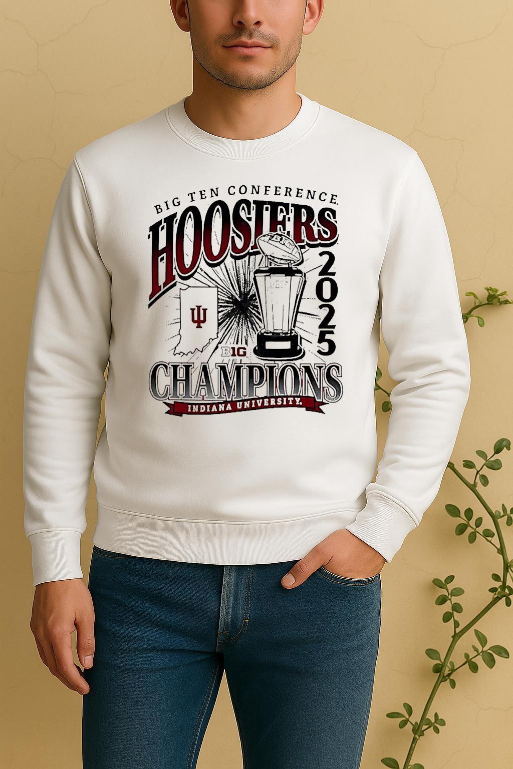 2025 Big Ten Conference Champions Indiana Hoosiers Vintage Sweater