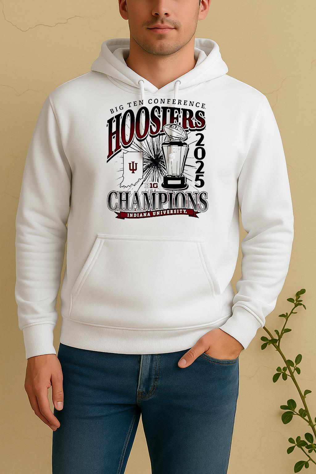 2025 Big Ten Conference Champions Indiana Hoosiers Vintage Unisex Hoodie