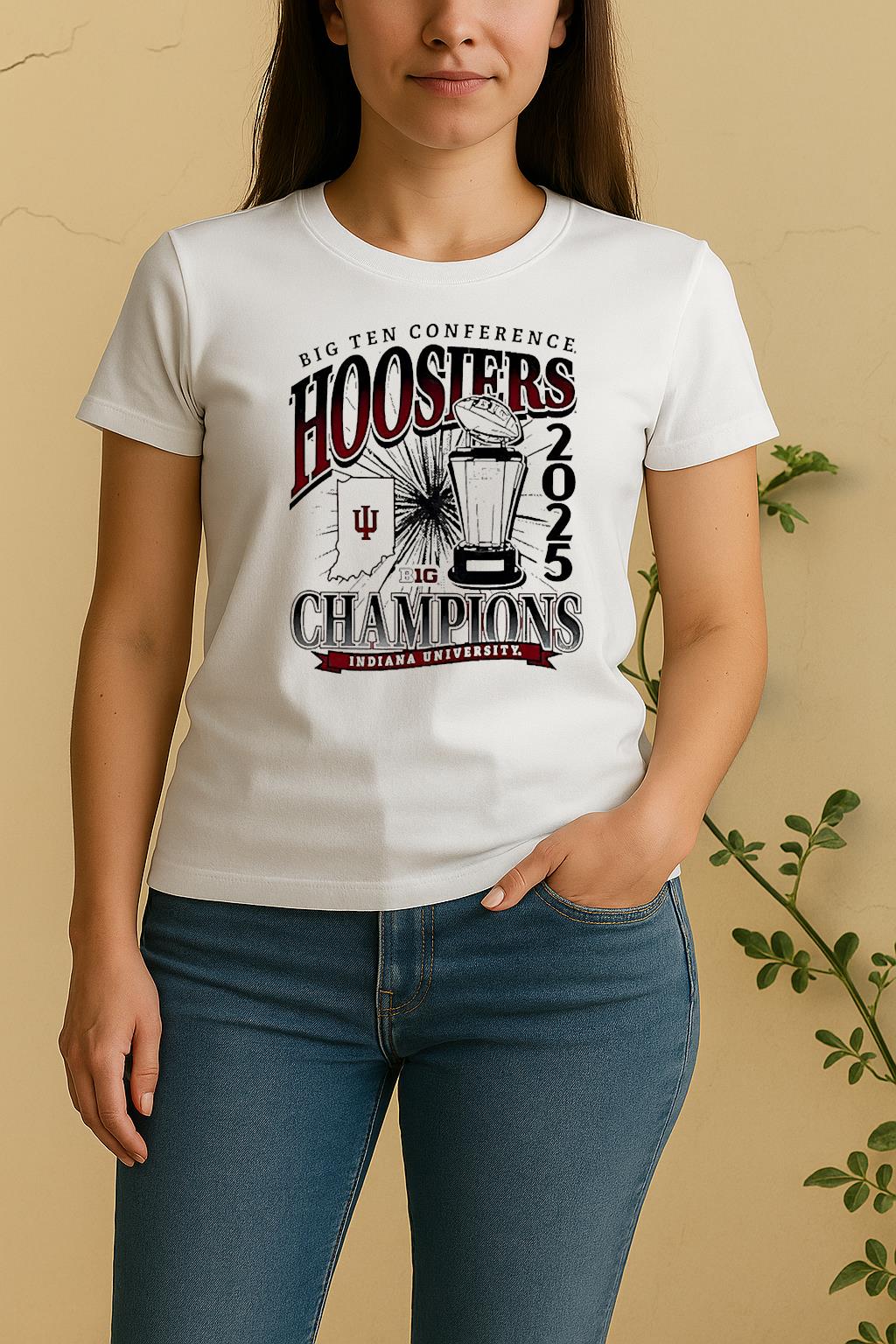 2025 Big Ten Conference Champions Indiana Hoosiers Vintage Women Shirt