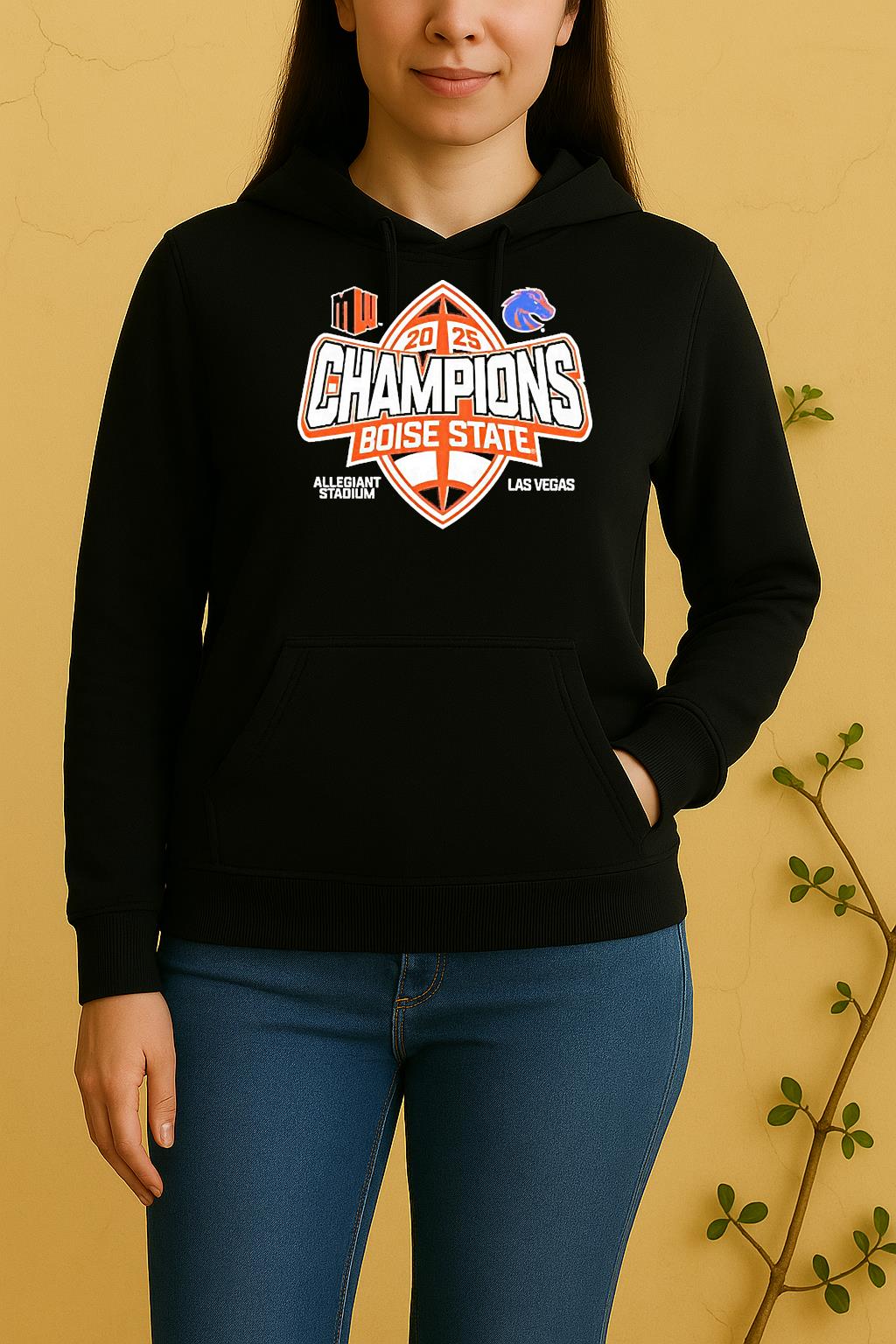 Boise State Broncos 2025 Mountain West Football Champions Unisex Hoodie