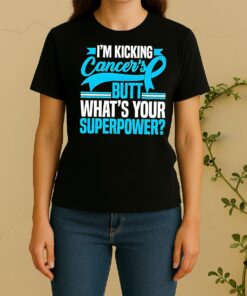 Buffalo Bills Im Kicking Cancers Butt Whats Your Superpower Women Shirt