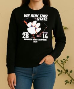 Clemson 2025 Palmetto Bowl Champions We Run This State 28 14 Carolina Sweater