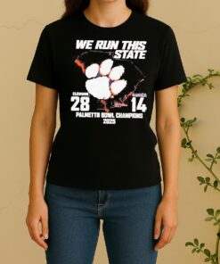 Clemson 2025 Palmetto Bowl Champions We Run This State 28 14 Carolina Women Shirt