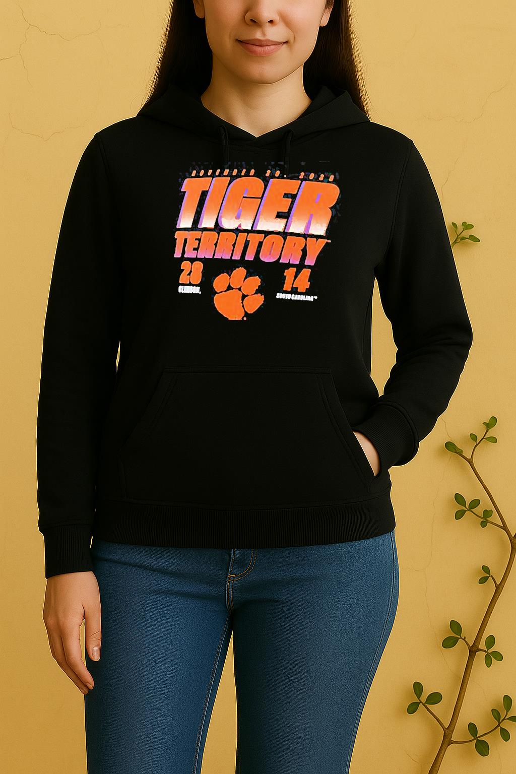 Clemson Tigers Vs South Carolina Gamecocks 2025 Tiger Territory Score 28 14 Unisex Hoodie