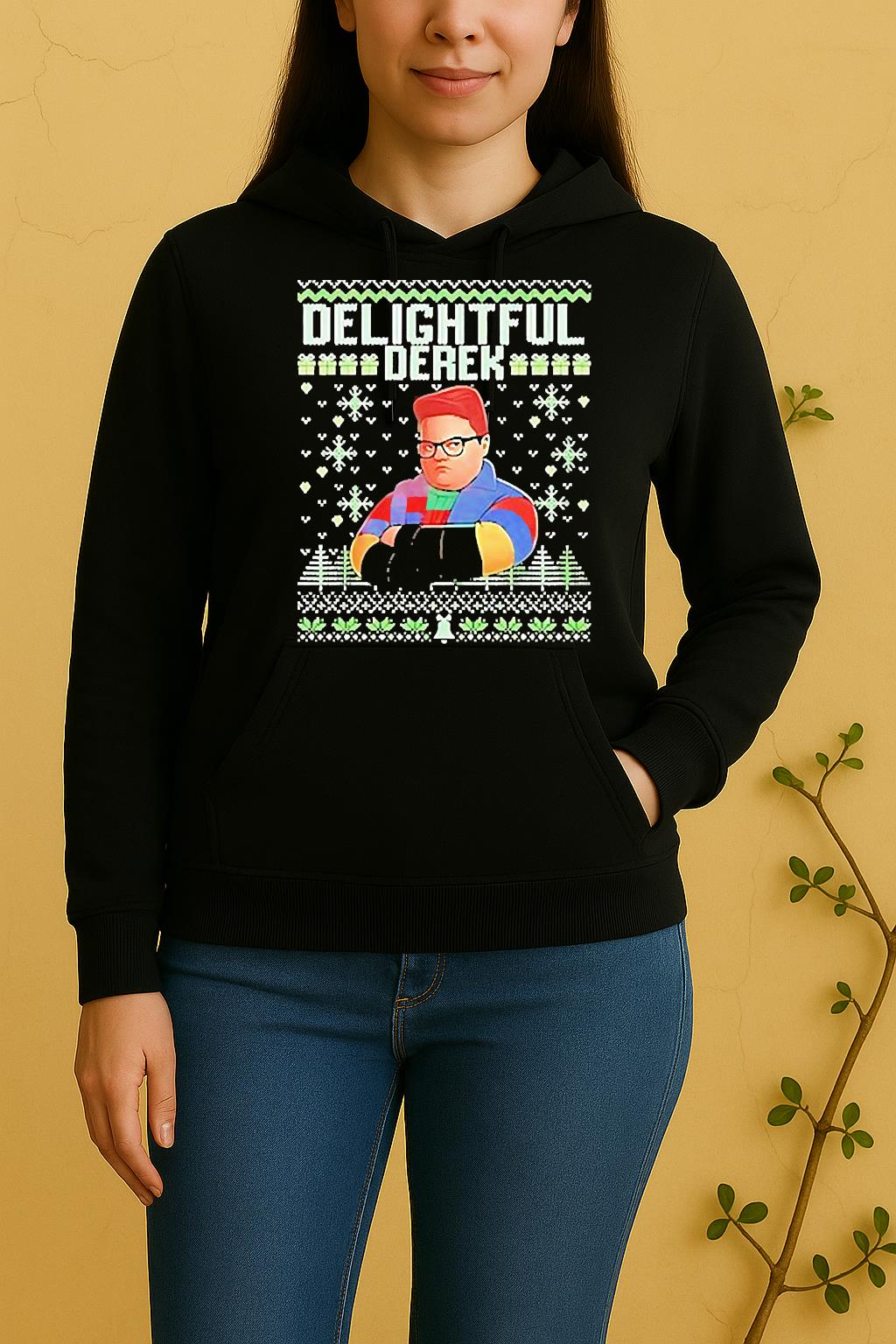 Delightful Derek Ugly Christmas Unisex Hoodie