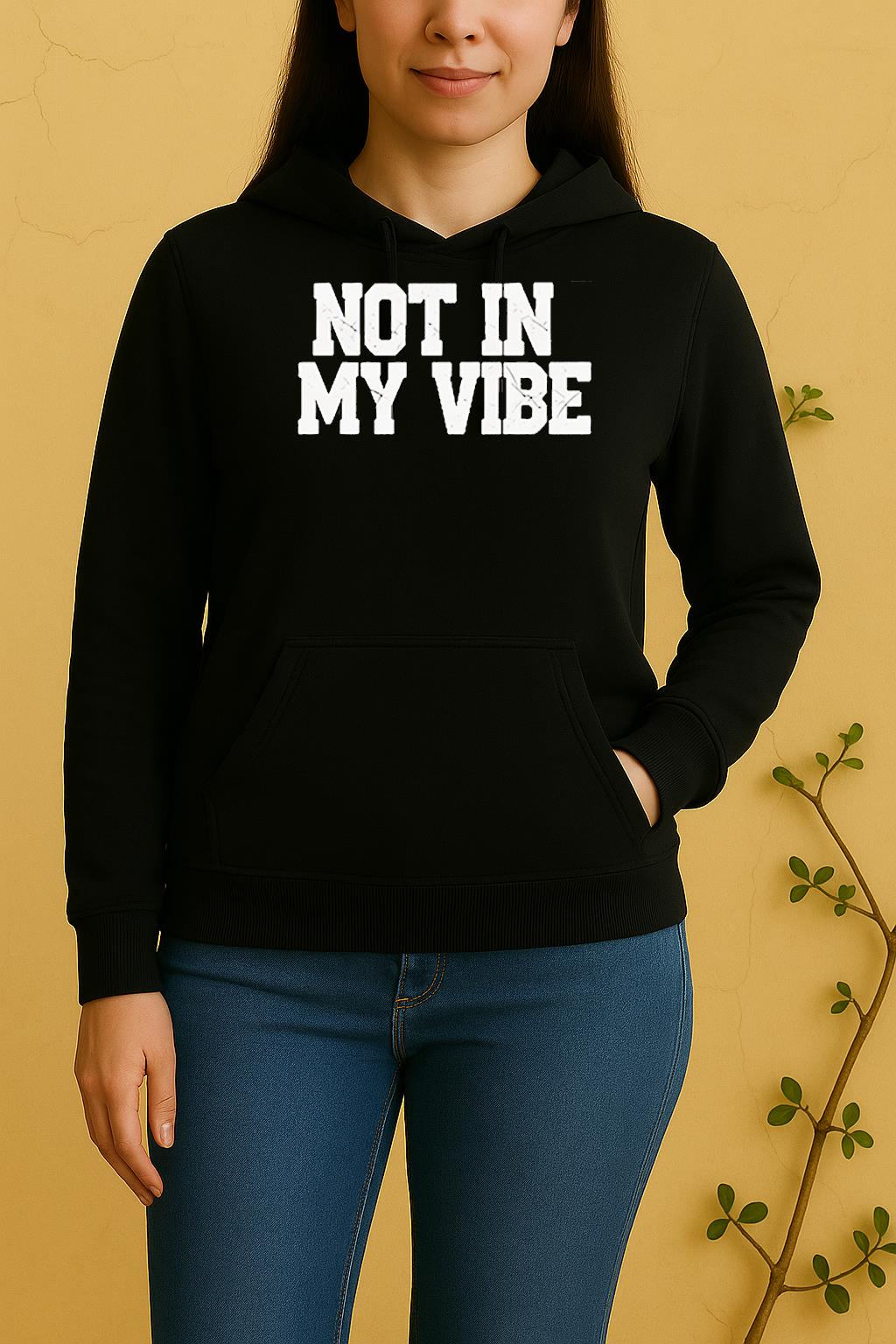 Distressed Not In My Vibe Retro Unisex Hoodie