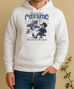 Duke Blue Devils 2025 Conference Champions Football School Stiff Arm Mascot Unisex Hoodie