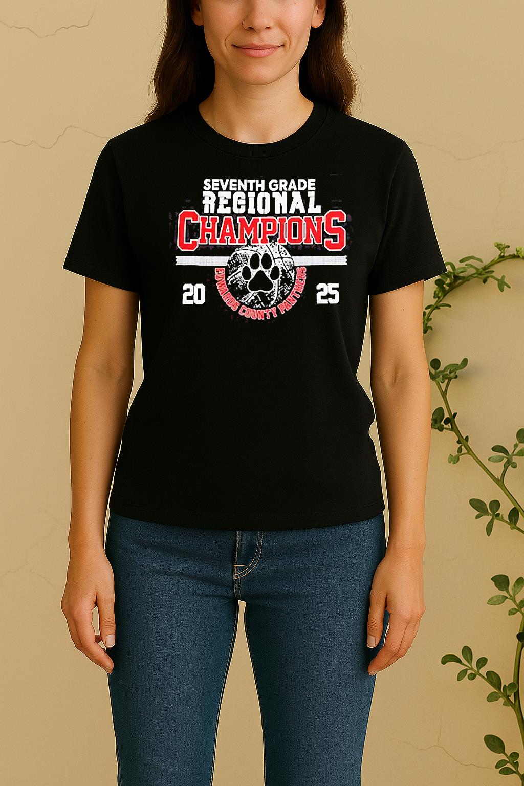 Edwards County Panthers Seventh Grade Regional Champions 2025 Women Shirt