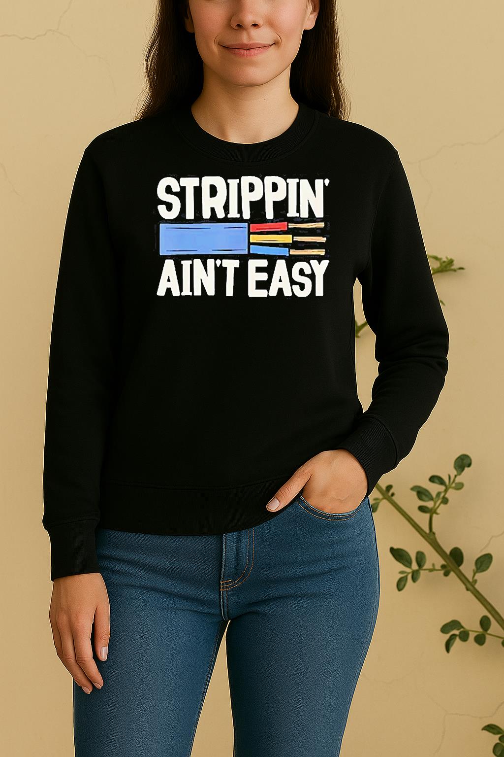 Electrician Strippin Aint Easy Dad Grandpa Sweater