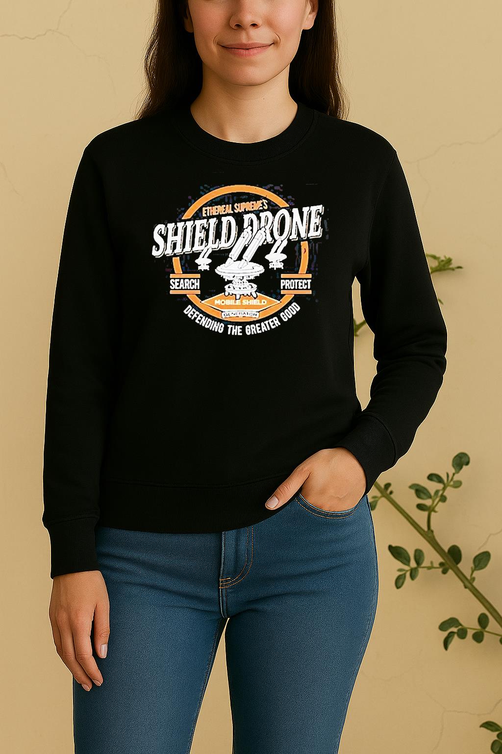 Ethereal Supremes Shield Drone Search Protect Defending The Greater Good Sweater