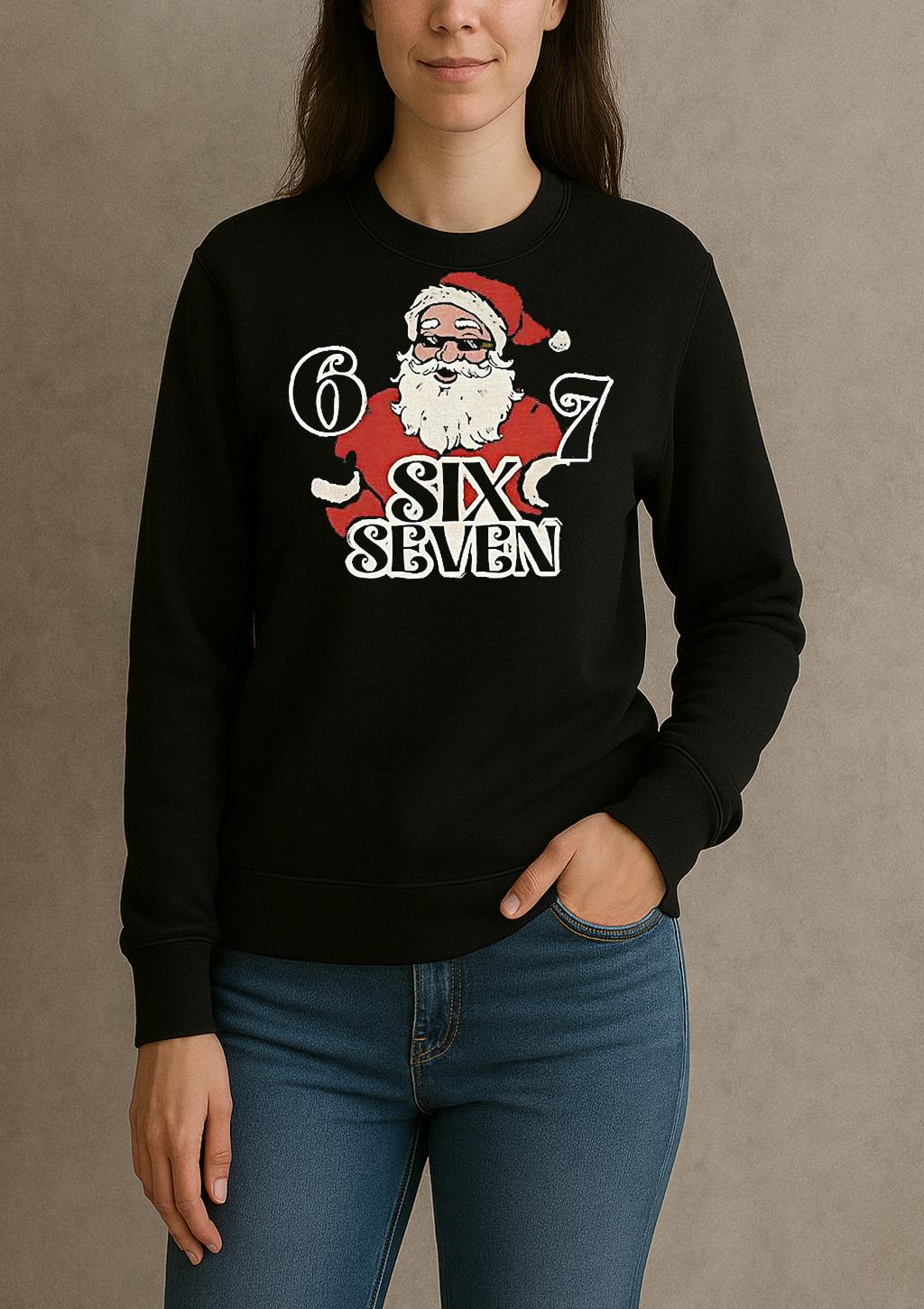Funny Santa Claus 6 7 Six Seven Merry Christmas sweater