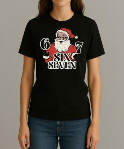 Funny Santa Claus 6 7 Six Seven Merry Christmas Womentee