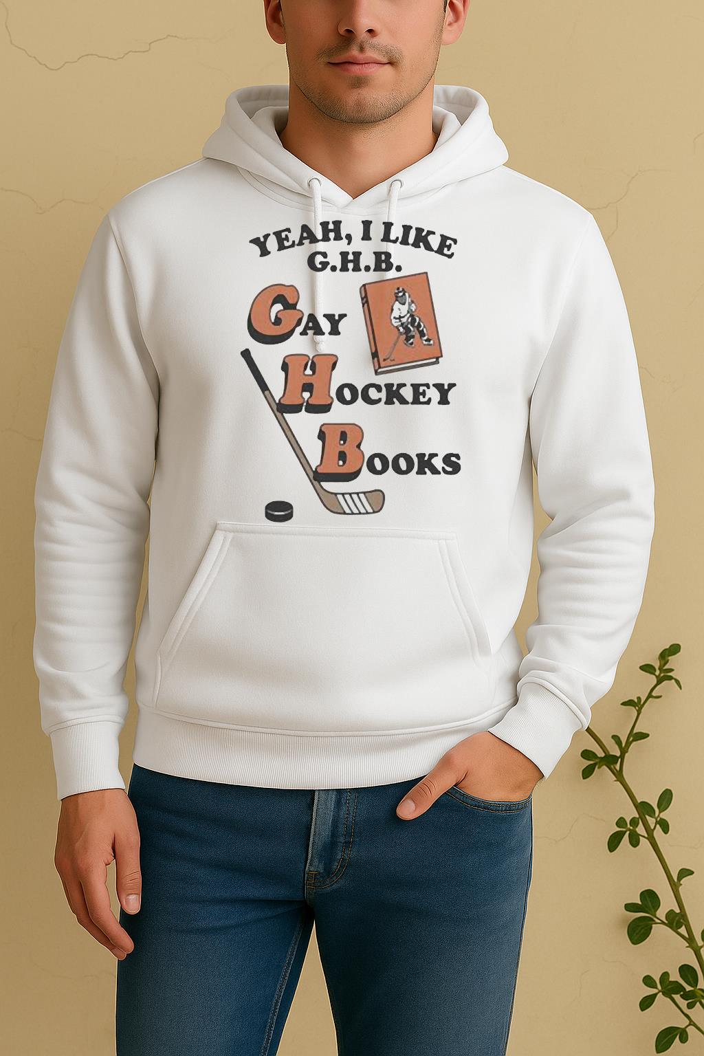 Funny Yeah I Like G H B Gay Hockey Books Unisex Hoodie