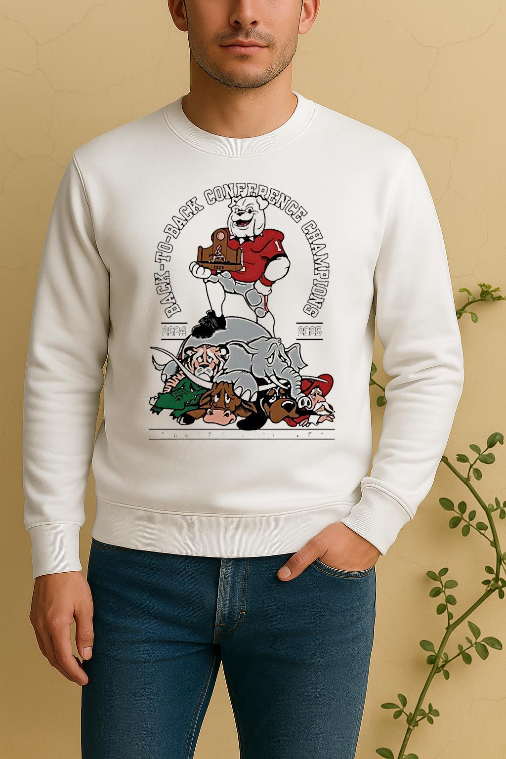 Geogria Bulldogs Back To Back Conference Champions 2024 2025 Sweater