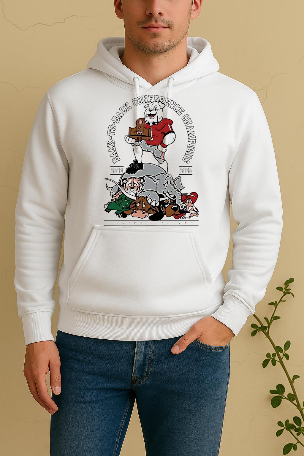 Geogria Bulldogs Back To Back Conference Champions 2024 2025 Unisex Hoodie