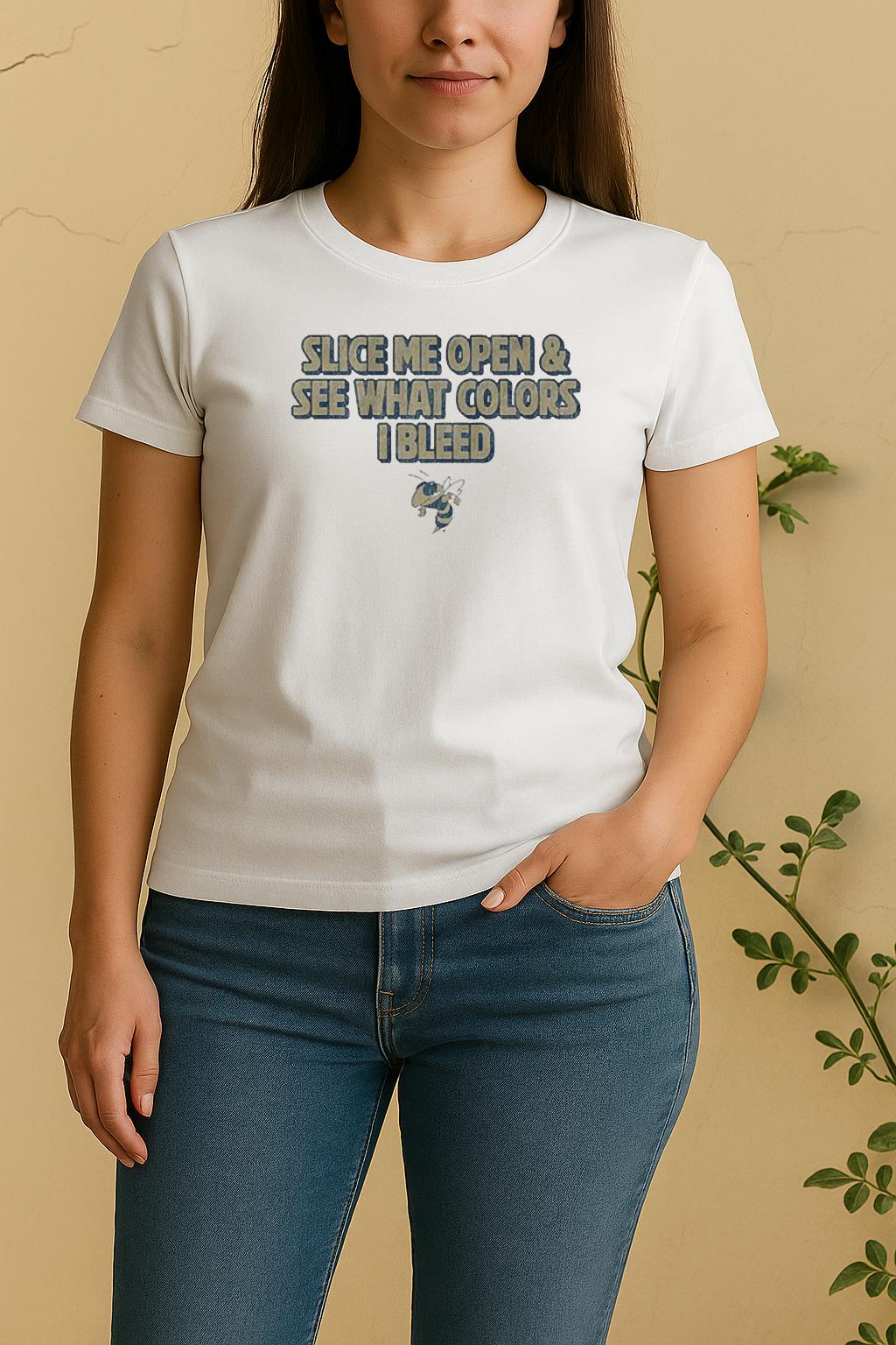 Georgia Tech Yellow Jackets See What Colors I Bleed Women Shirt
