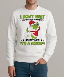 Grinch Santa Hat I Dont Fart I Just Whisper In My Pants Sometimes Its A Scream Christmas sweater