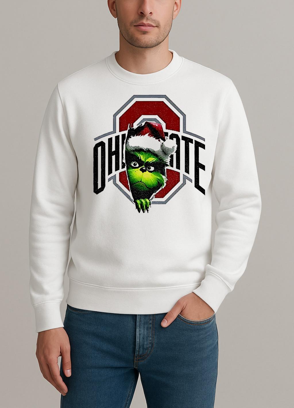 Grinch Santa Hat Ohio State Buckeyes Football Nfl 2025 sweater
