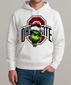 Grinch Santa Hat Ohio State Buckeyes Football Nfl 2025 Unisexhoodie
