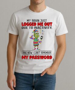 Grinch Santa My Brain Just Logged Me Out Due To Inactivity And Now I Cant Remember Christmas Shirt
