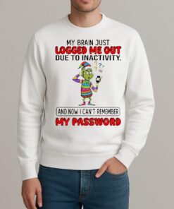 Grinch Santa My Brain Just Logged Me Out Due To Inactivity And Now I Cant Remember Christmas sweater