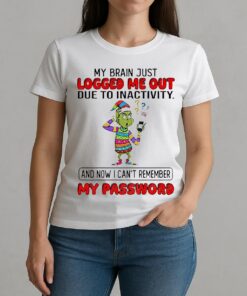 Grinch Santa My Brain Just Logged Me Out Due To Inactivity And Now I Cant Remember Christmas W-tee