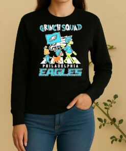 Grinch Squad And Friends Walking Across Philadelphia Eagles Sweater