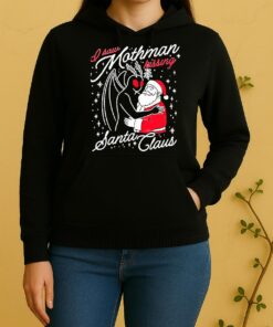 I Saw Mothman Kissing Santa Claus Christmas Unisex Hoodie