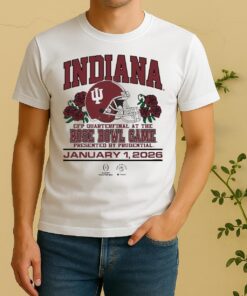 Indiana Hoosiers Football 2026 College Football Playoff Quarterfinal At The Rose Bowl Game Presented By Prudential Jan 1 Helmet Logos Shirt