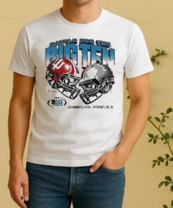 Indiana Hoosiers Vs Ohio State Buckeyes Battle For The Big Ten 2025 Helmets Shirt