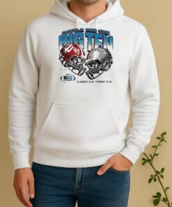 Indiana Hoosiers Vs Ohio State Buckeyes Battle For The Big Ten 2025 Helmets Unisex Hoodie