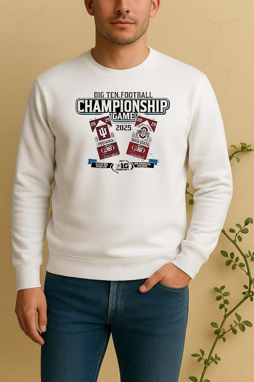 Indiana Vs Ohio State Big Ten Grey 2025 Football Championship Tickets Sweater