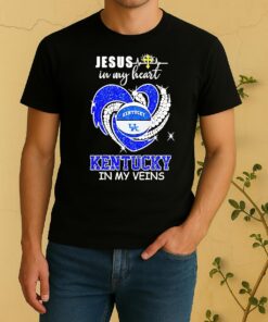 Jesus In My Heart Kentucky Wildcats Basketball In My Veins Shirt