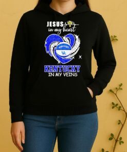 Jesus In My Heart Kentucky Wildcats Basketball In My Veins Unisex Hoodie