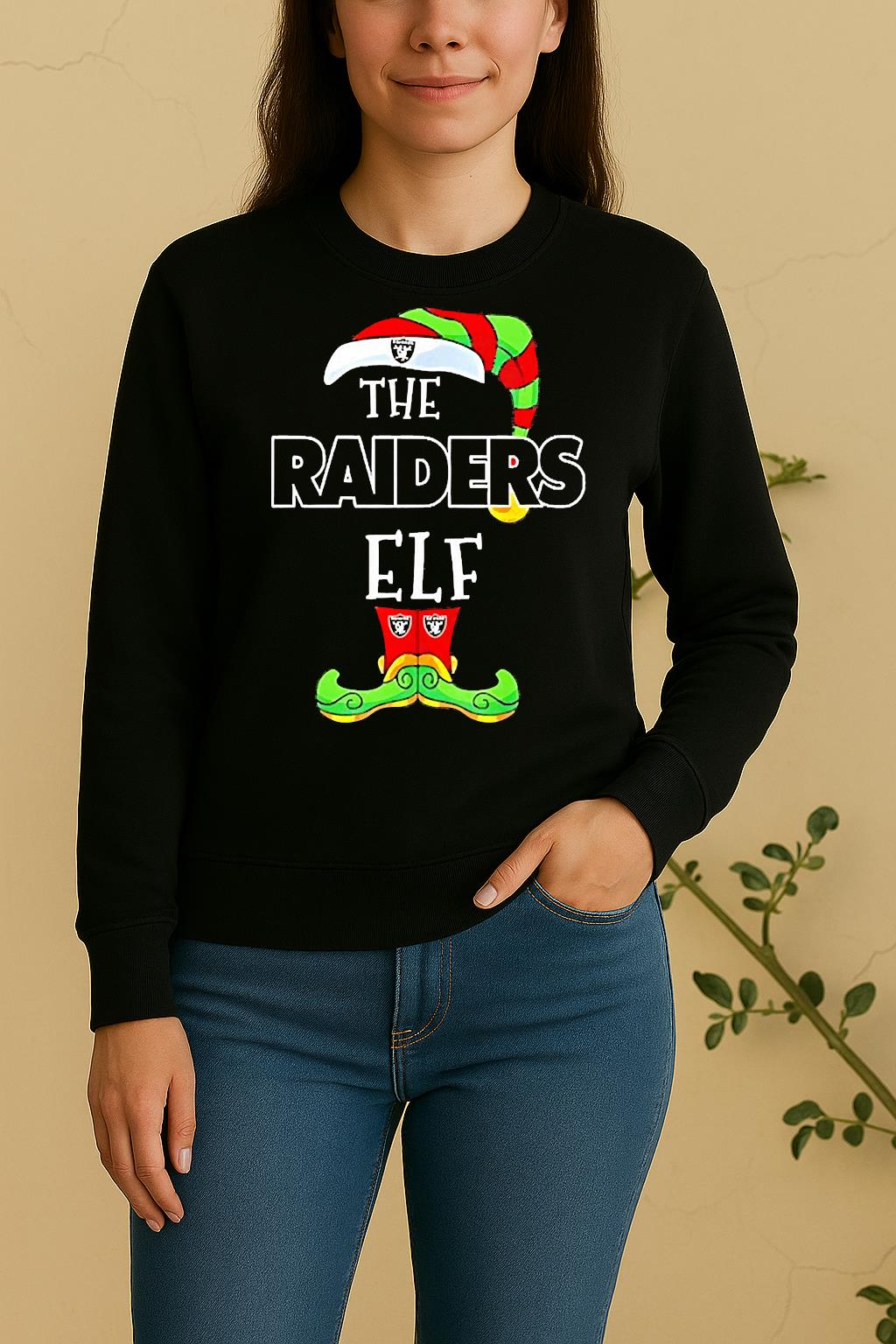 Las Vegas Raiders Christmas Elf Sweater