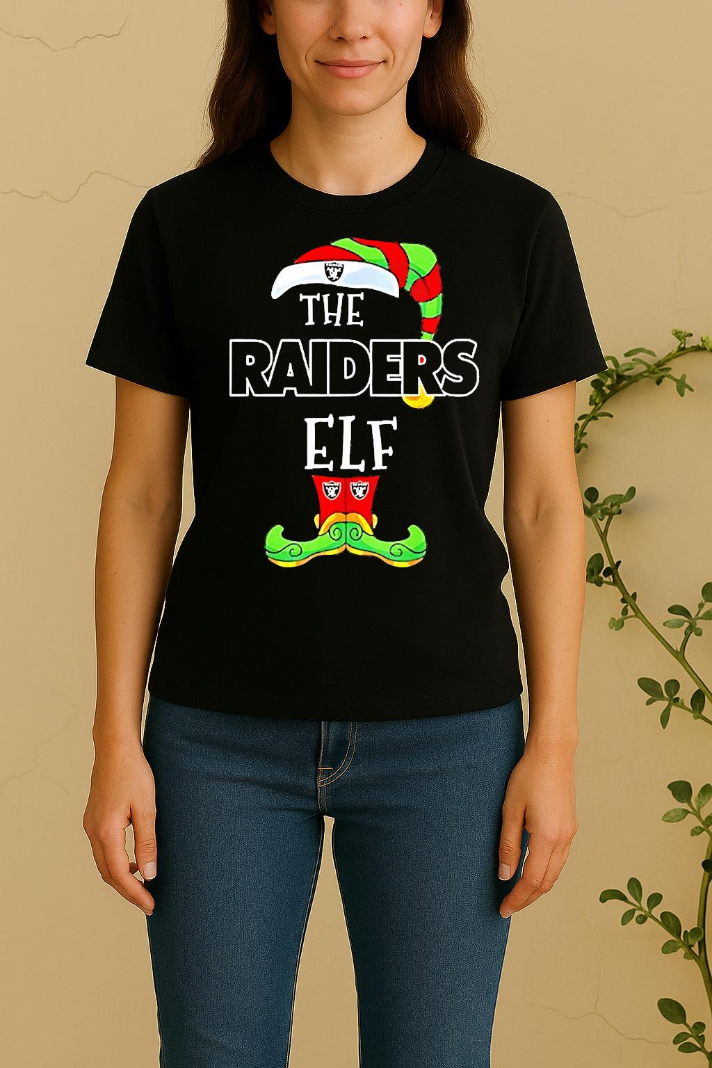 Las Vegas Raiders Christmas Elf Women Shirt