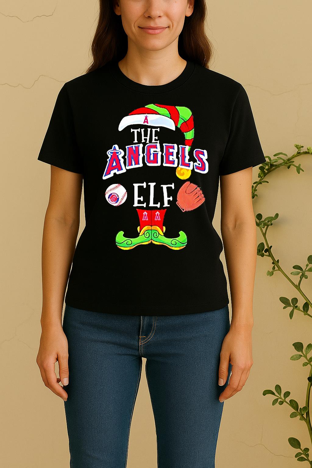 Los Angeles Angels Christmas Elf Women Shirt