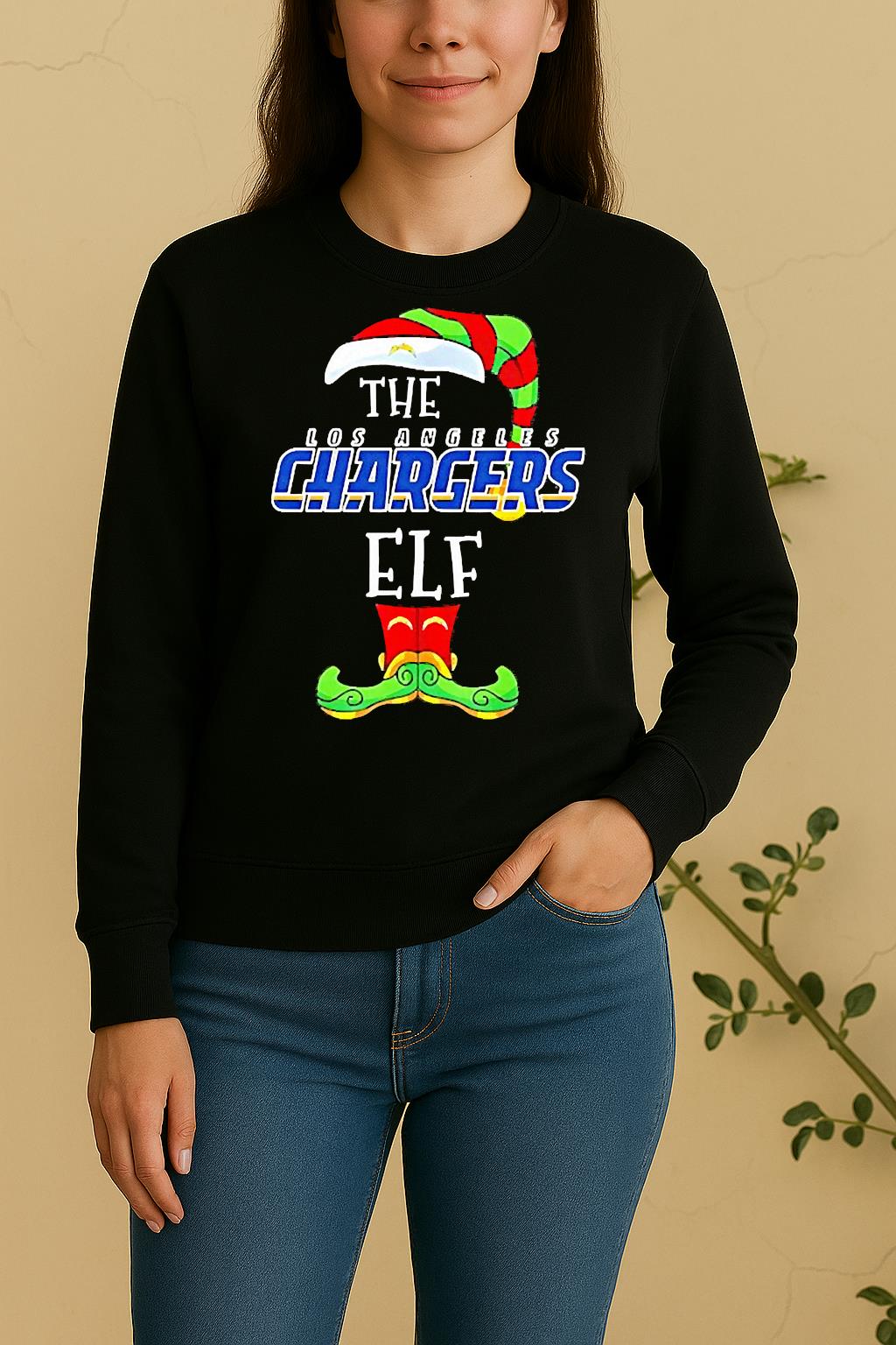 Los Angeles Chargers Christmas Elf Sweater