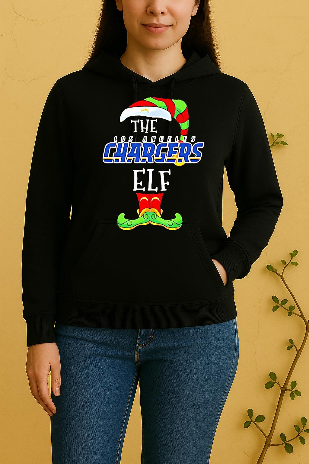 Los Angeles Chargers Christmas Elf Unisex Hoodie