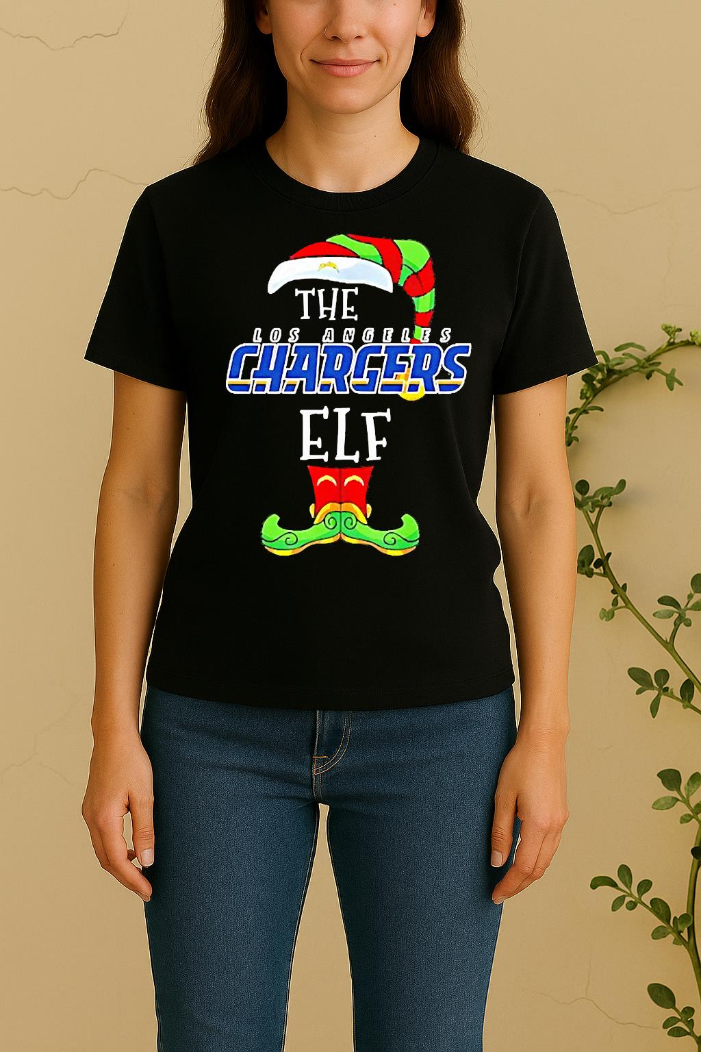 Los Angeles Chargers Christmas Elf Women Shirt