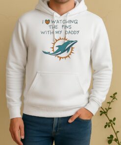 Miami Dolphins Love Watching Fins With Daddy Baby Unisex Hoodie
