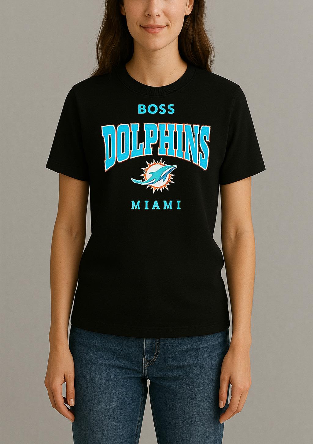 Miami Dolphins Nfl Boss Logo Womentee