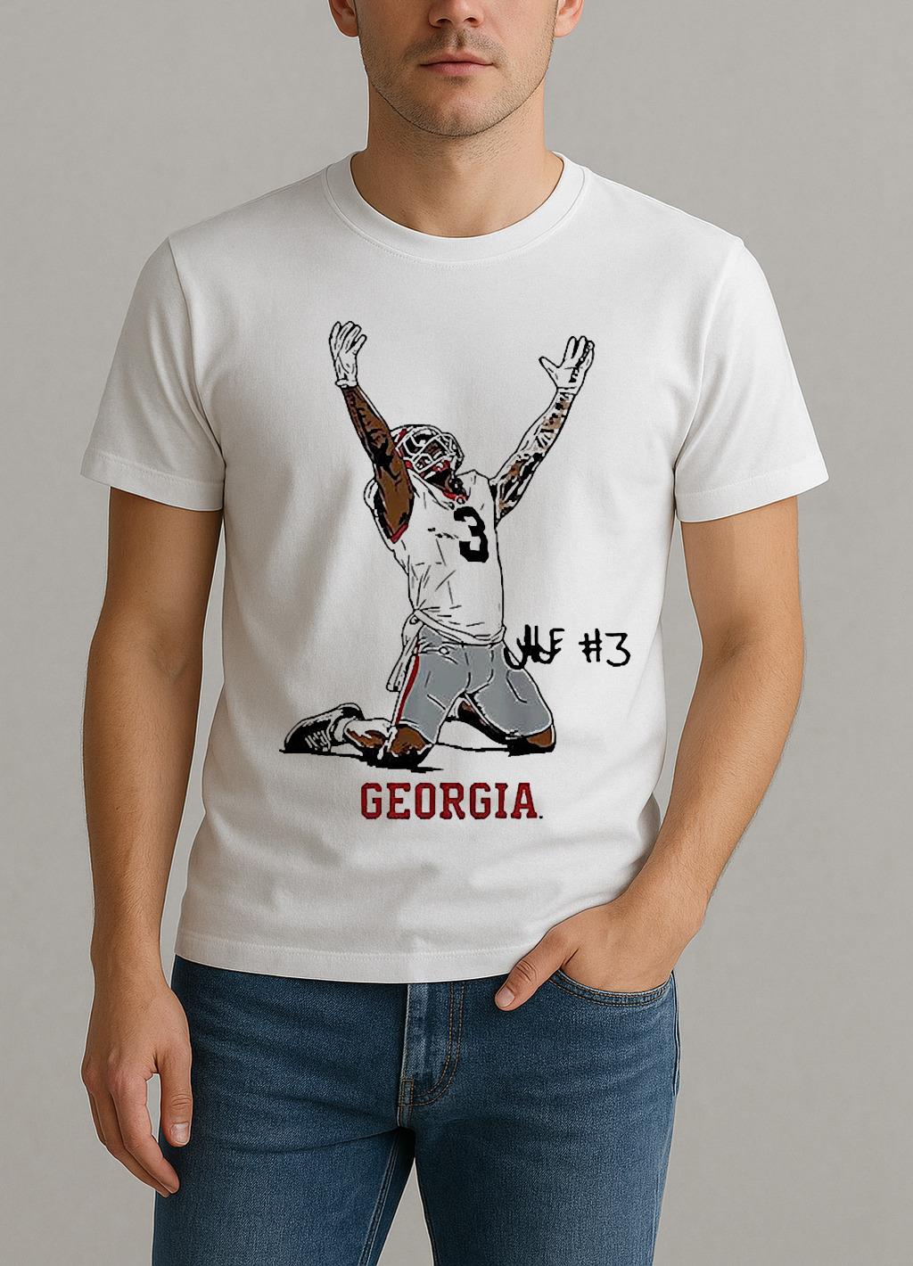 Nate Frazier Georgia Bulldogs Football End Zone Celebration Signature Shirt